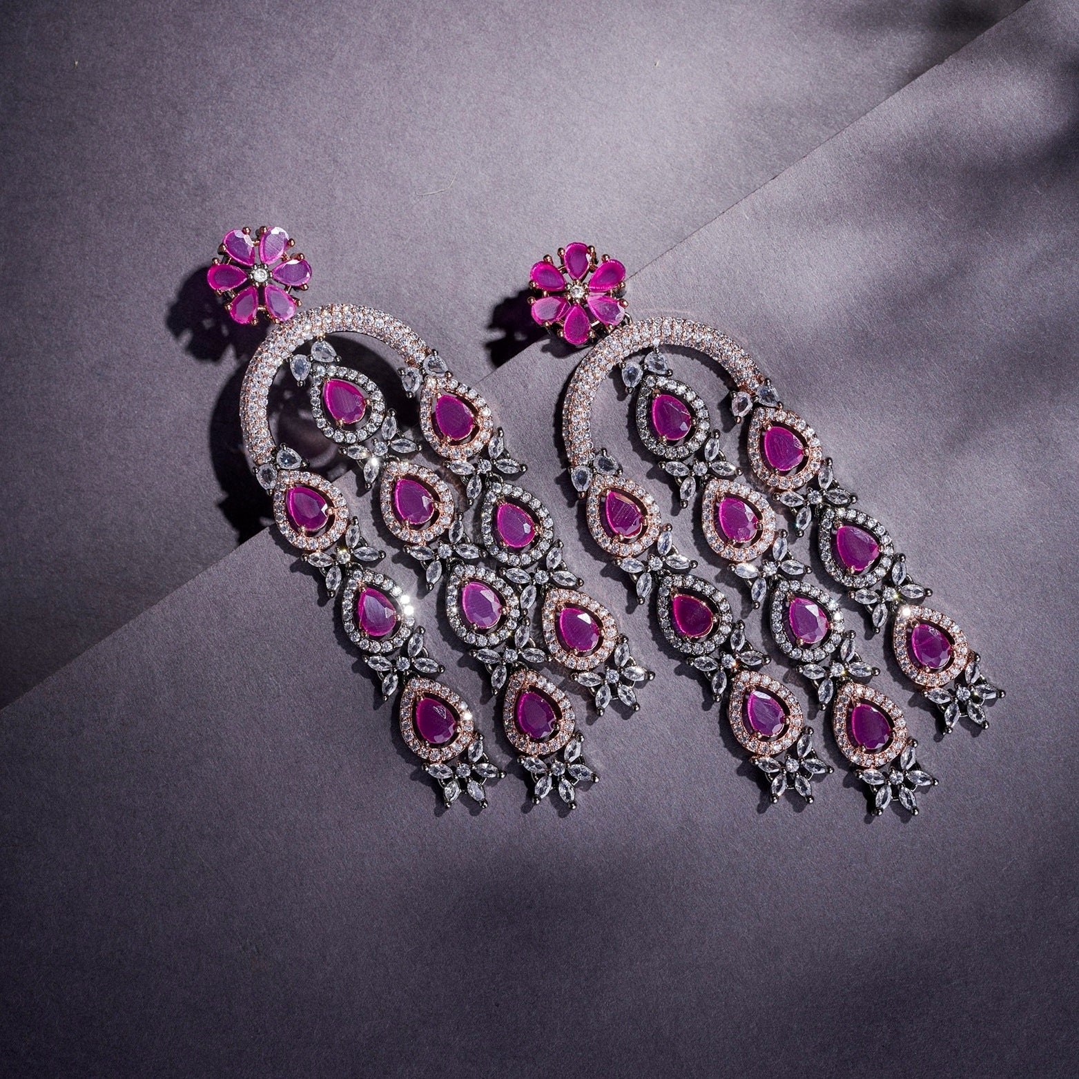 Earrings - Blush Glow Dangler Earrings - Opal Touch