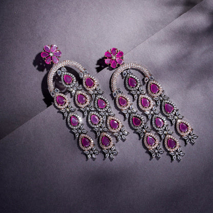 Earrings - Blush Glow Dangler Earrings - Opal Touch