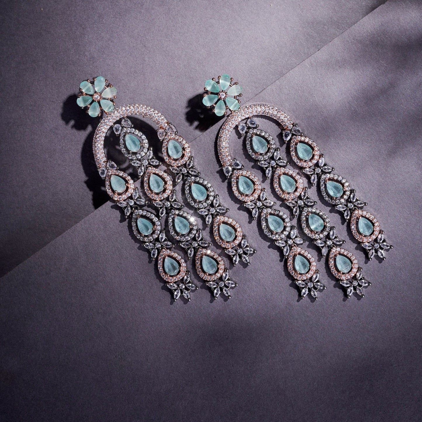 Earrings - Blush Glow Dangler Earrings - Opal Touch