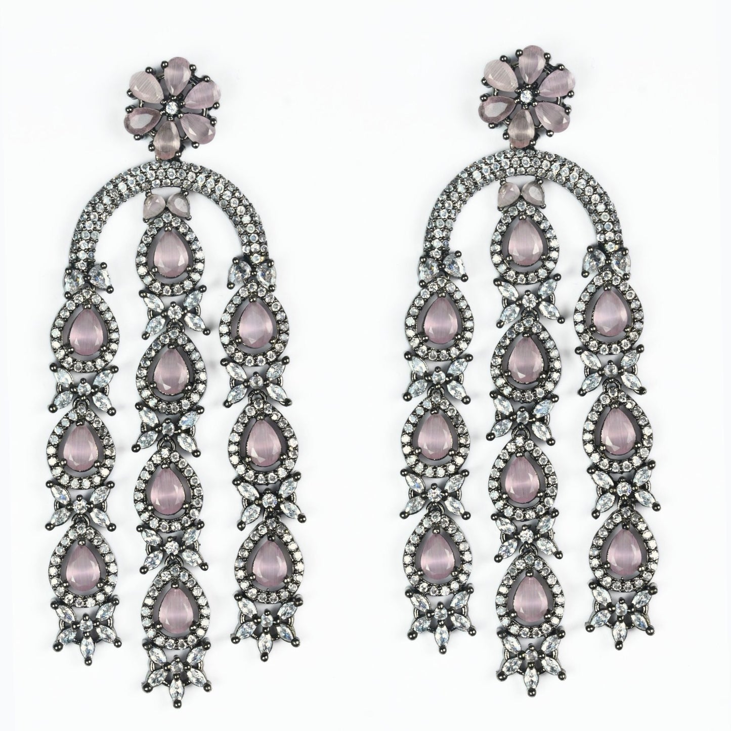 Earrings - Blush Glow Dangler Earrings - Opal Touch