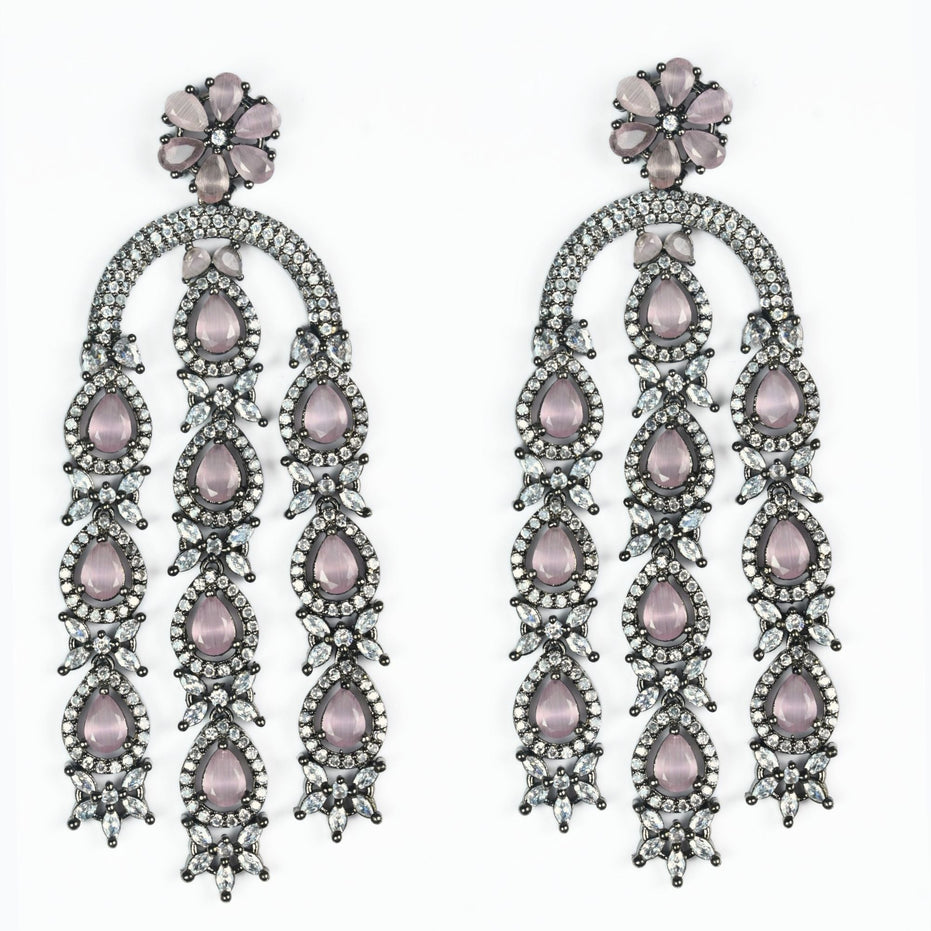 Earrings - Blush Glow Dangler Earrings - Opal Touch