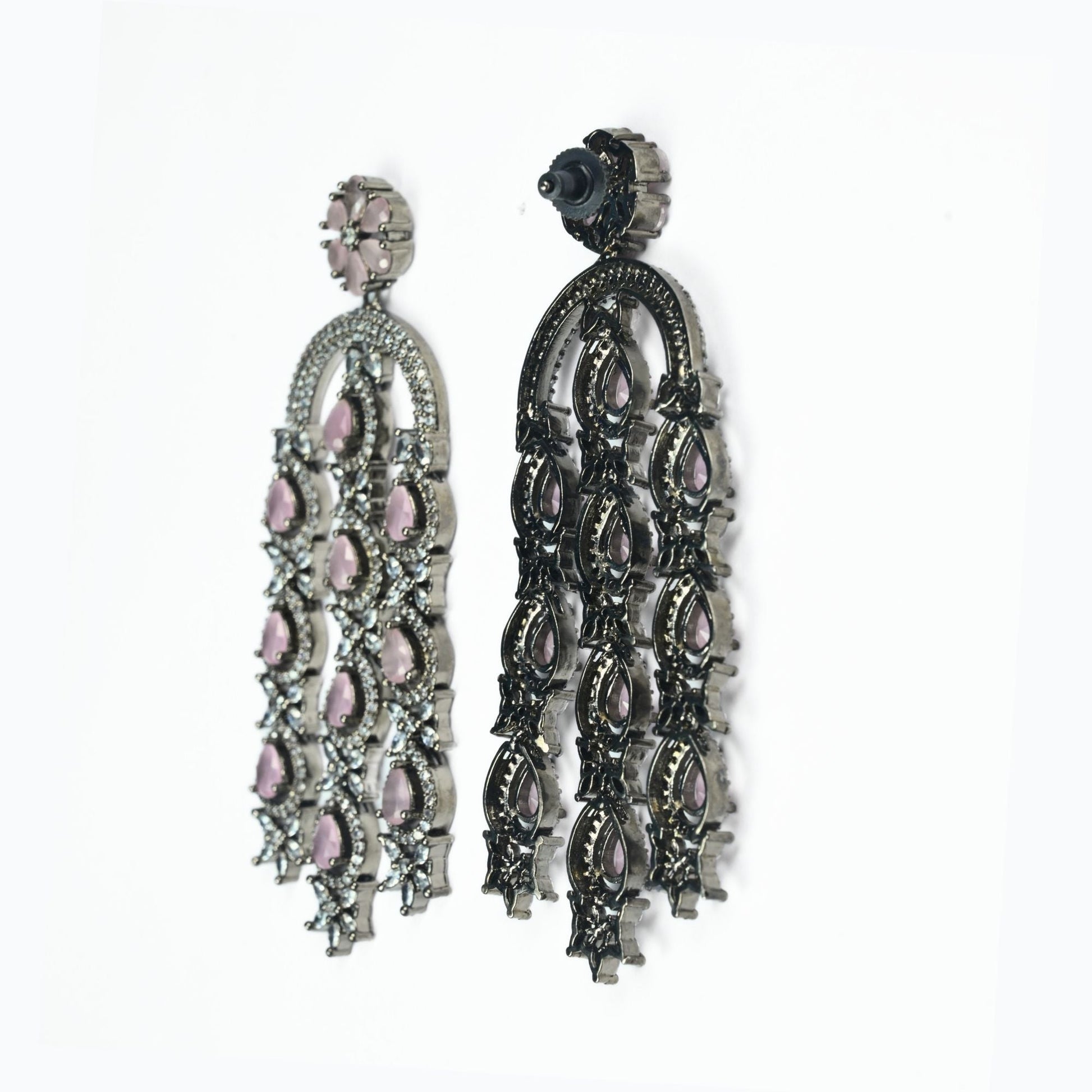 Earrings - Blush Glow Dangler Earrings - Opal Touch