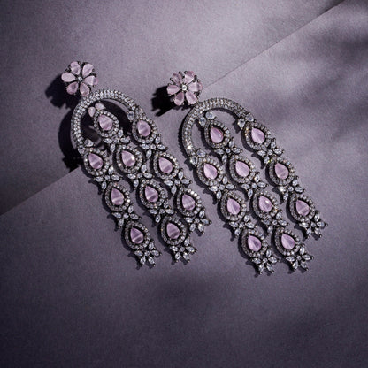 Earrings - Blush Glow Dangler Earrings - Opal Touch