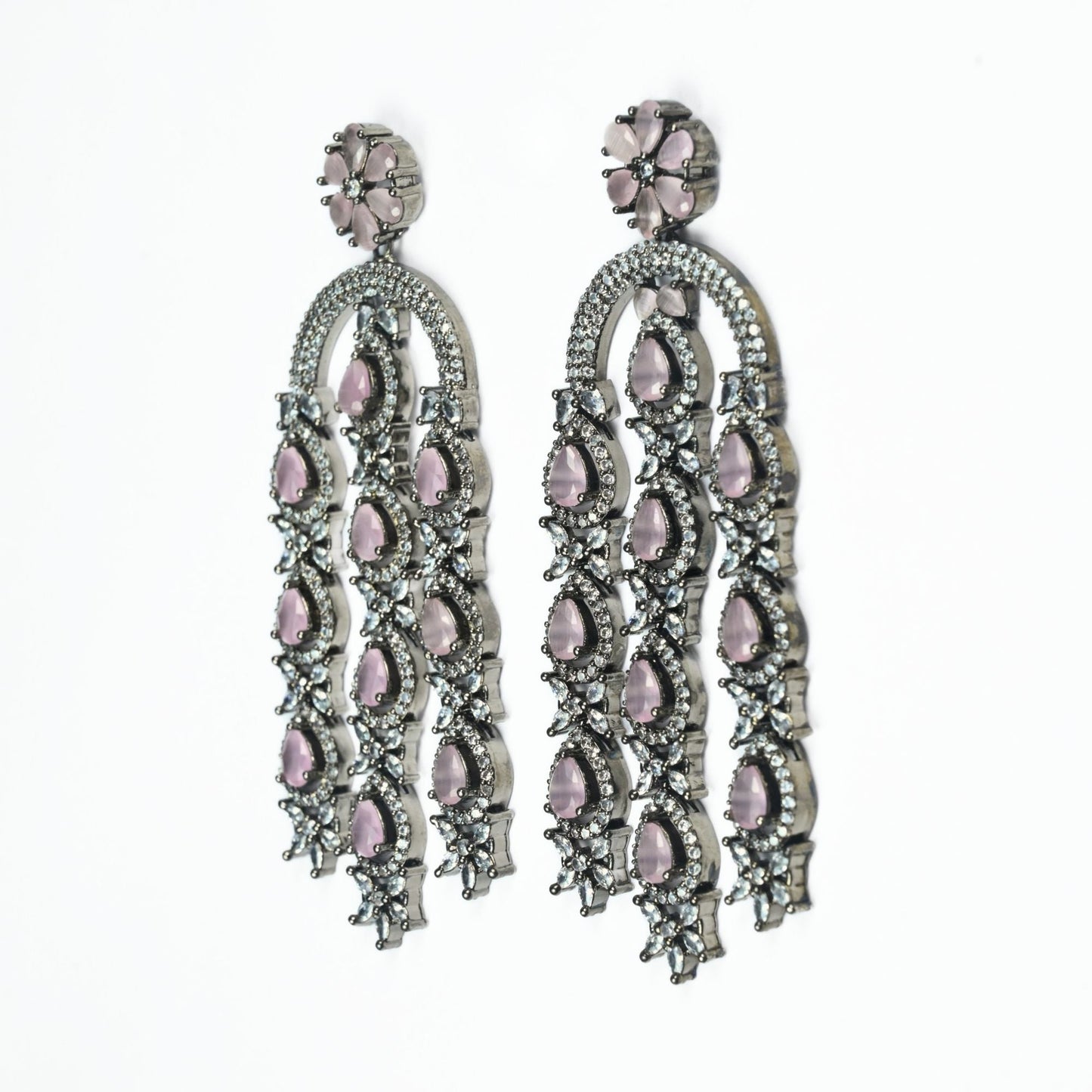 Earrings - Blush Glow Dangler Earrings - Opal Touch