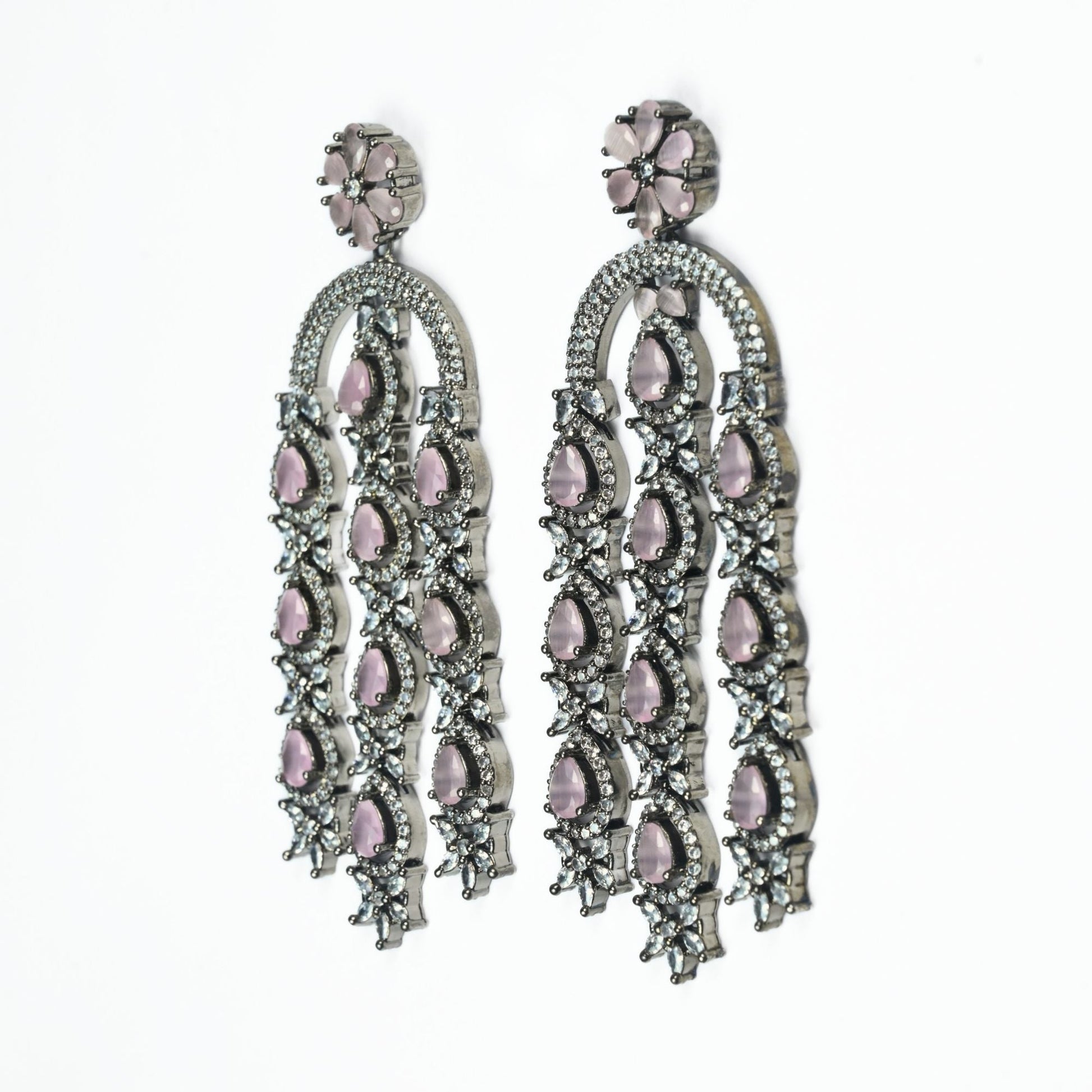 Earrings - Blush Glow Dangler Earrings - Opal Touch