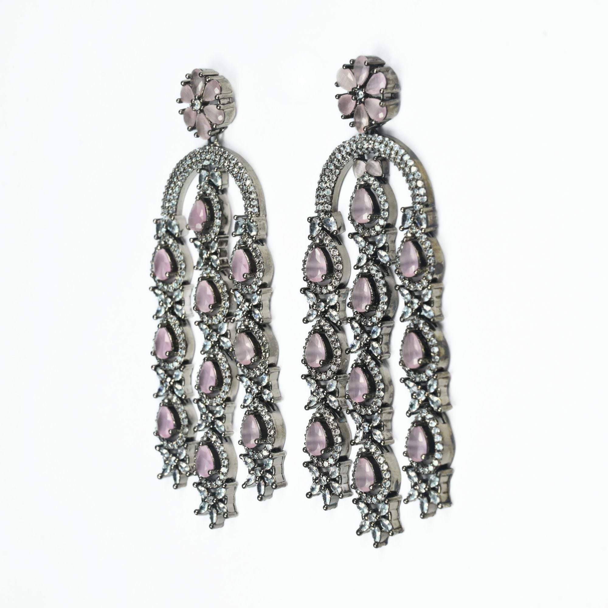 Earrings - Blush Glow Dangler Earrings - Opal Touch