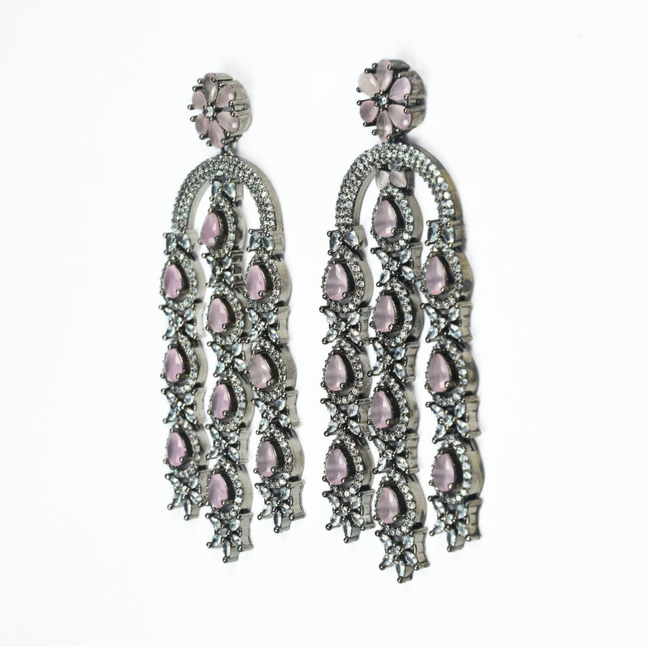Earrings - Blush Glow Dangler Earrings - Opal Touch