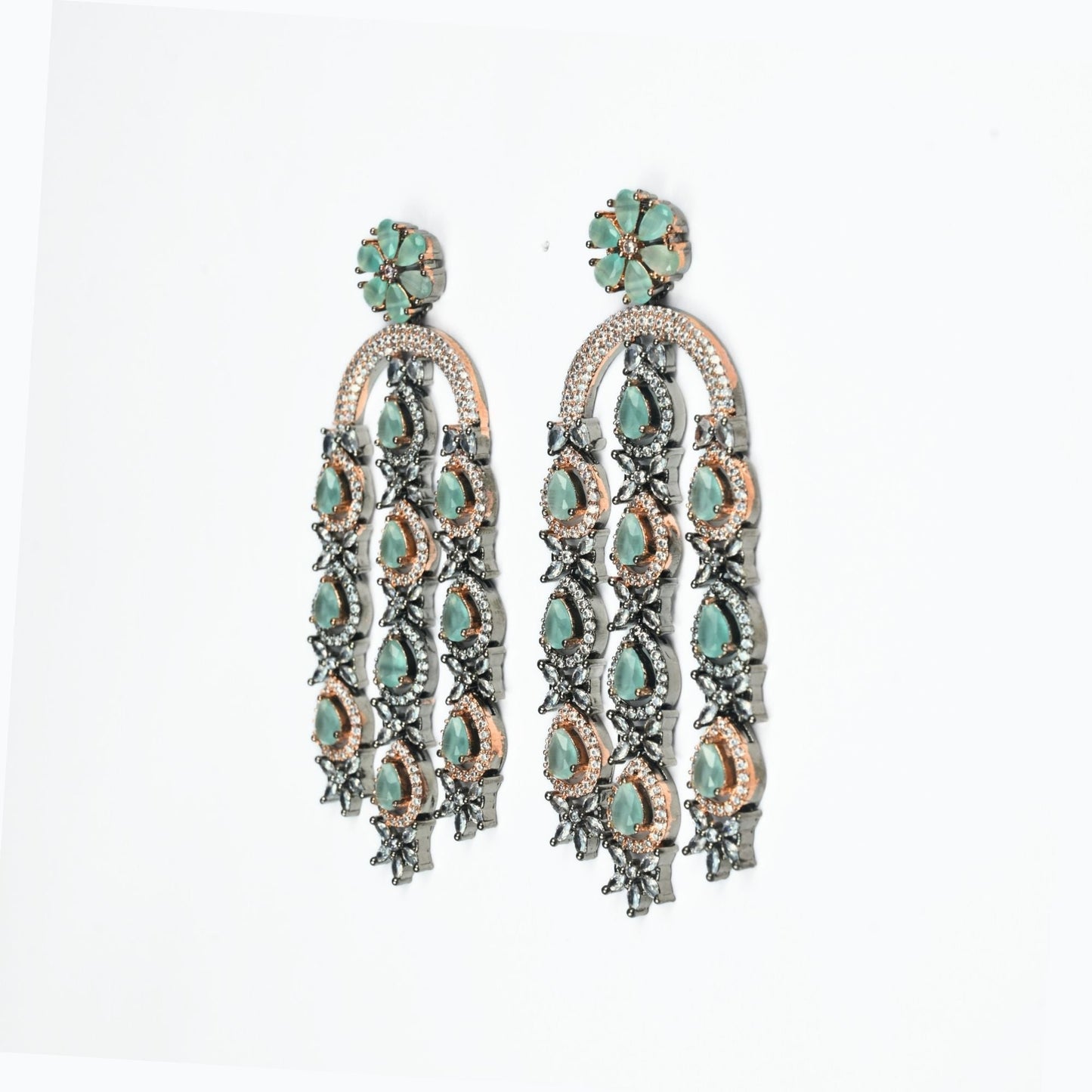 Earrings - Blush Glow Dangler Earrings - Opal Touch