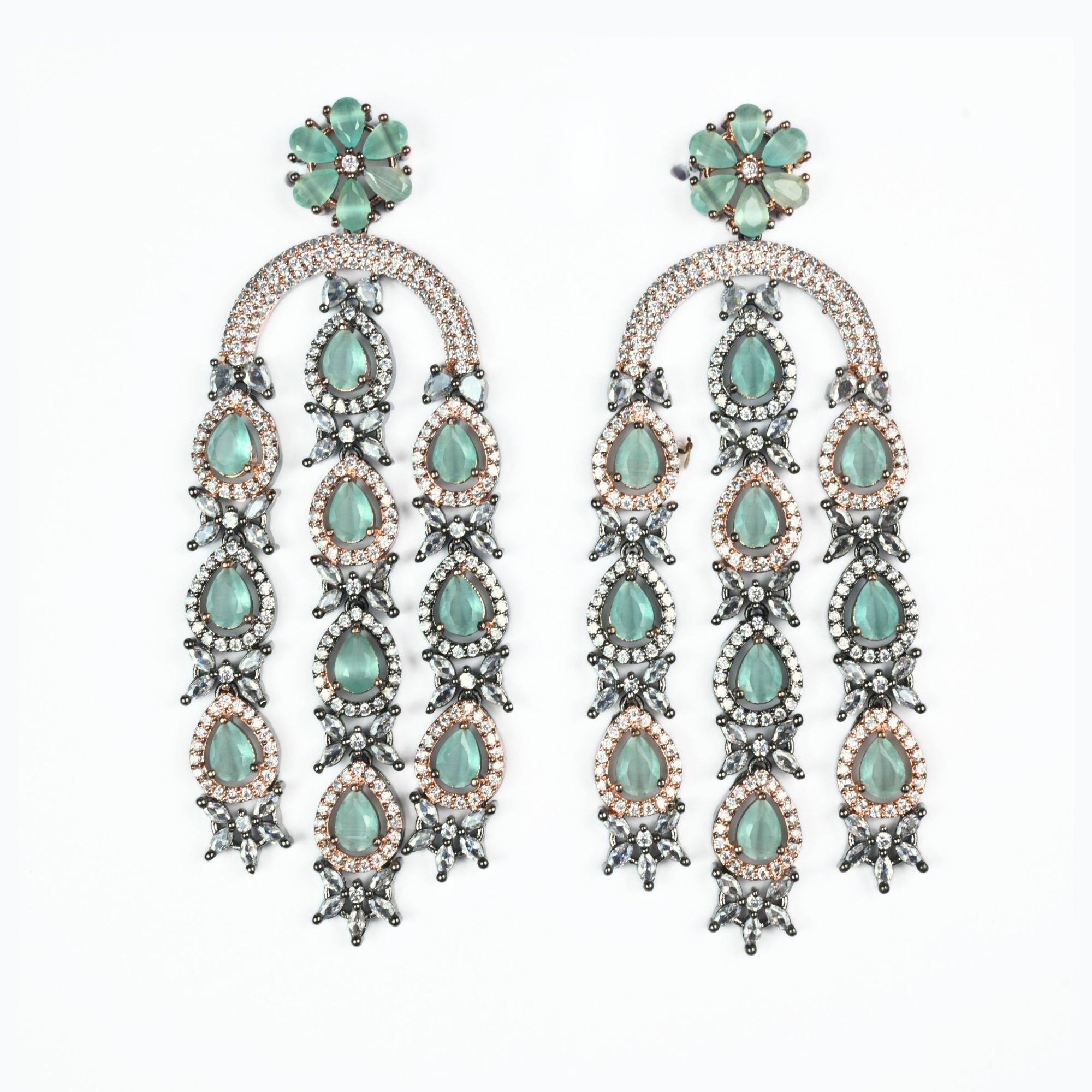 Earrings - Blush Glow Dangler Earrings - Opal Touch