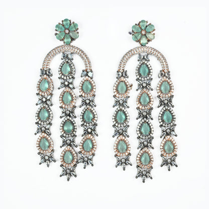 Earrings - Blush Glow Dangler Earrings - Opal Touch