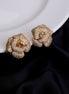 Studs - Blush Quartz Floral Studs in Gold Plated - Opal Touch