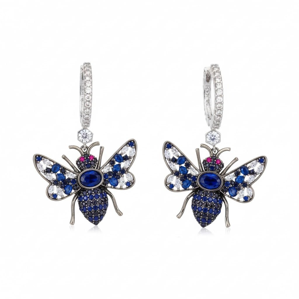 Blushing Petals Earrings in Black Plated Pink - Opal Touch