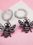 Opal Touch - Blushing Petals Earrings in Black Plated Pink - Earrings