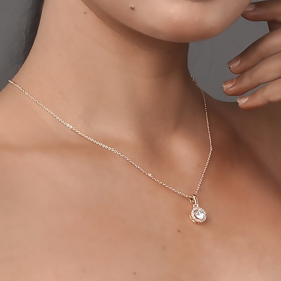 Opal Touch - Bold Rose Gold Locket Set with Round Pendant - Locket Set