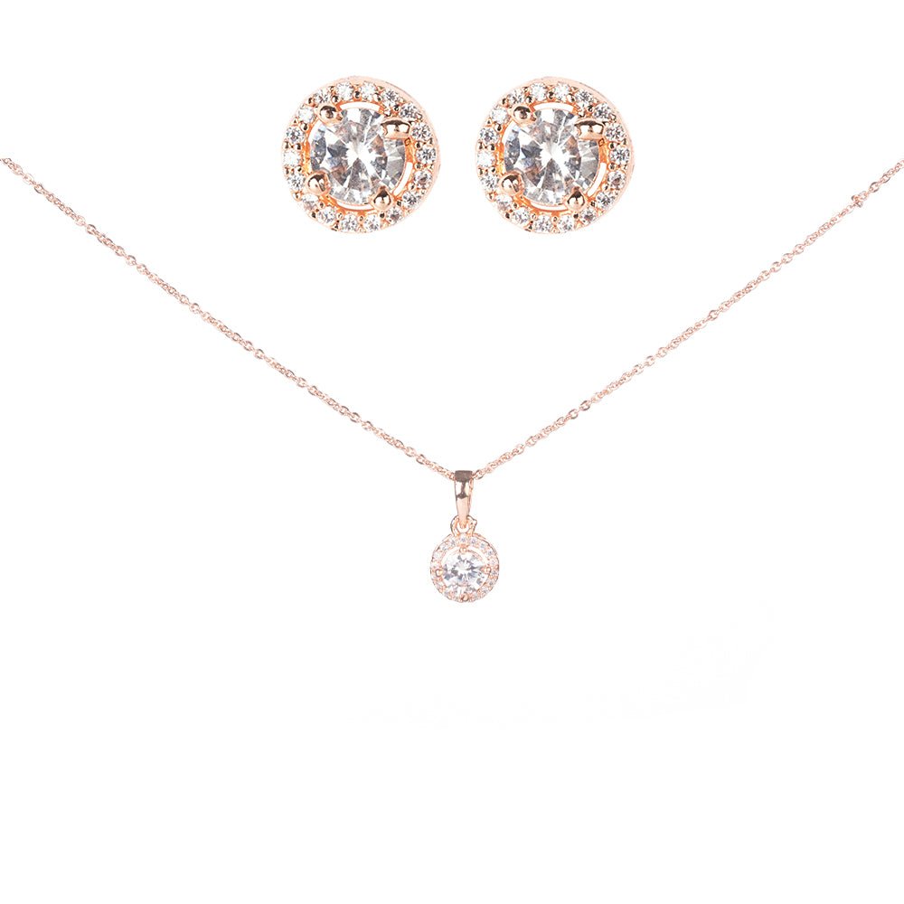 Opal Touch - Bold Rose Gold Locket Set with Round Pendant - Locket Set