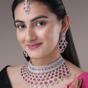 Bridal Cubic Zirconia Chocker Necklace Set With Tika - Opal Touch