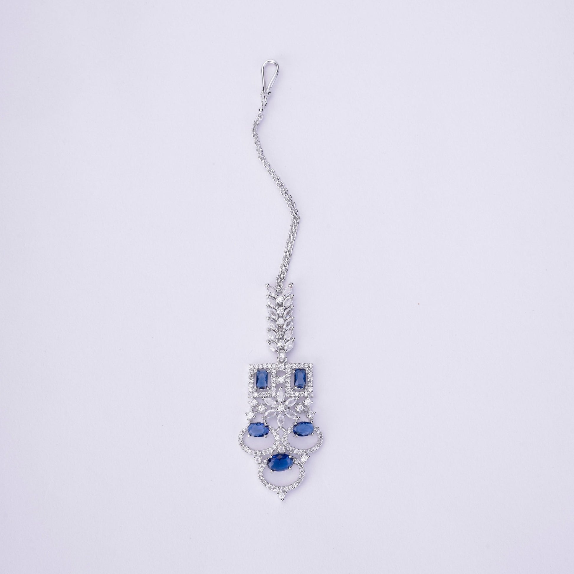 Opal Touch - Bridal Cubic Zirconia Chocker Necklace Set With Tika - Necklace