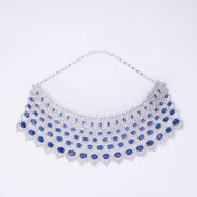 Opal Touch - Bridal Cubic Zirconia Chocker Necklace Set With Tika - Necklace