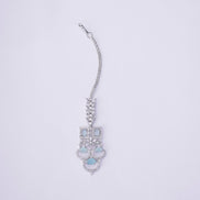 Opal Touch - Bridal Cubic Zirconia Chocker Necklace Set With Tika - Necklace