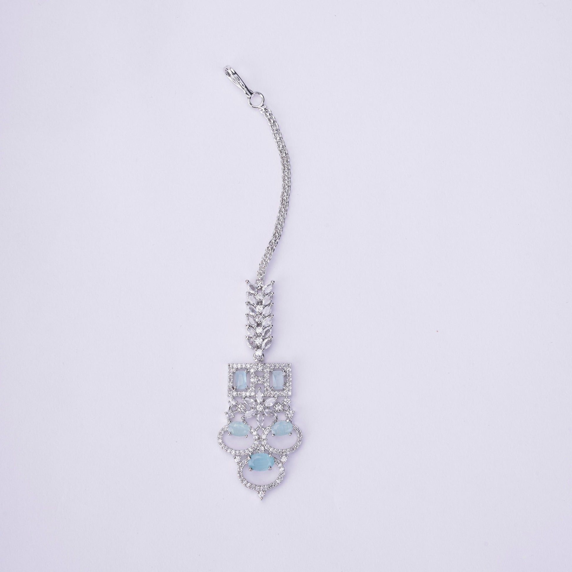 Opal Touch - Bridal Cubic Zirconia Chocker Necklace Set With Tika - Necklace