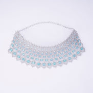 Opal Touch - Bridal Cubic Zirconia Chocker Necklace Set With Tika - Necklace