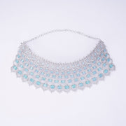 Opal Touch - Bridal Cubic Zirconia Chocker Necklace Set With Tika - Necklace
