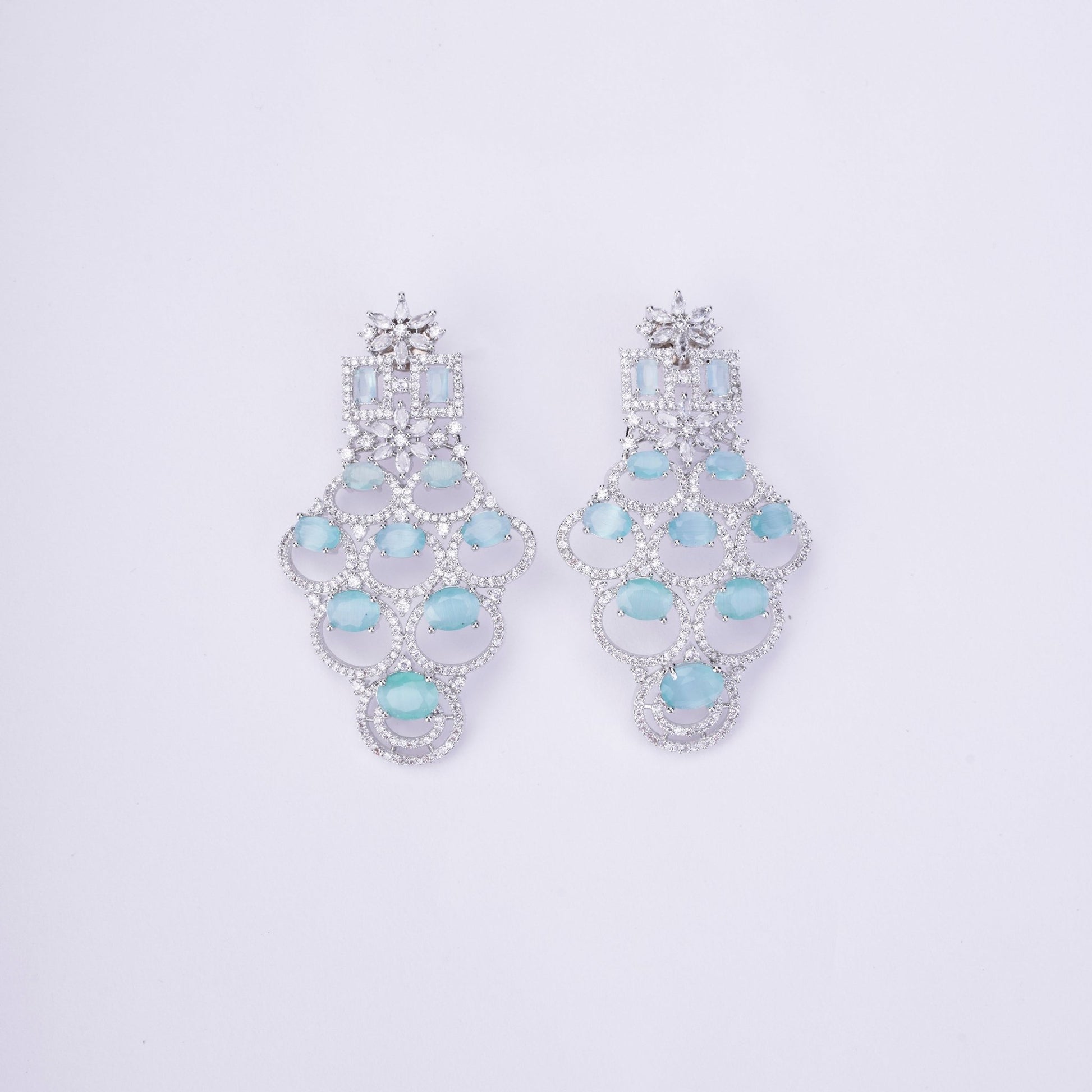 Opal Touch - Bridal Cubic Zirconia Chocker Necklace Set With Tika - Necklace