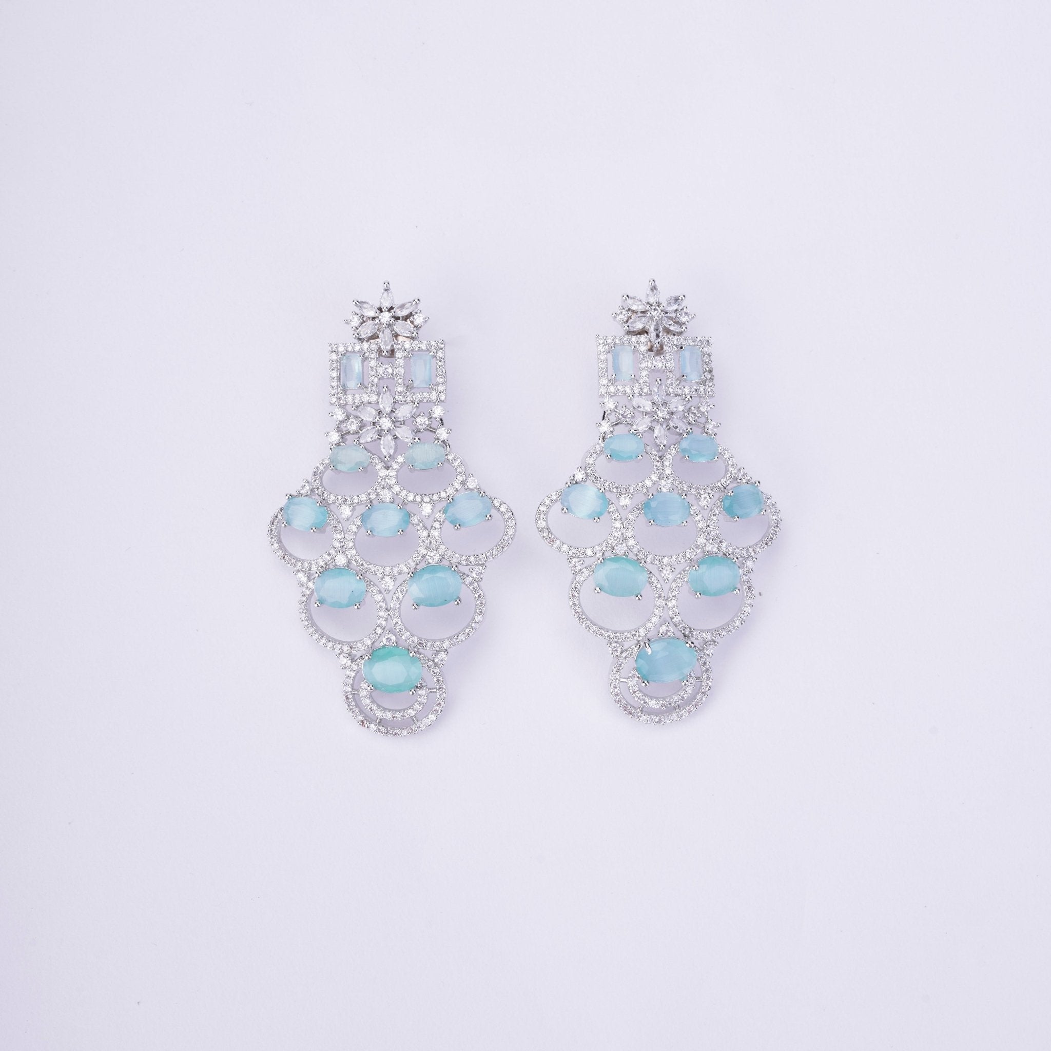 Opal Touch - Bridal Cubic Zirconia Chocker Necklace Set With Tika - Necklace