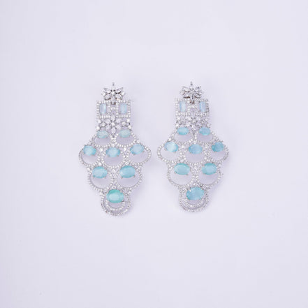 Opal Touch - Bridal Cubic Zirconia Chocker Necklace Set With Tika - Necklace