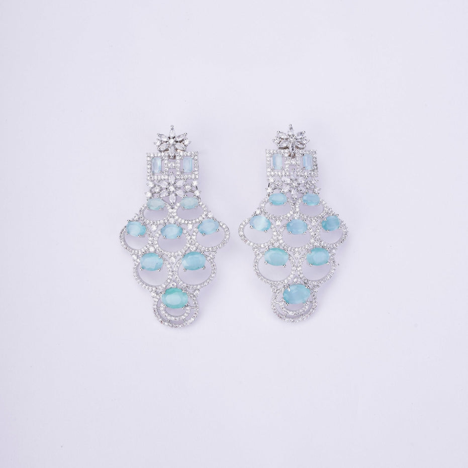 Opal Touch - Bridal Cubic Zirconia Chocker Necklace Set With Tika - Necklace