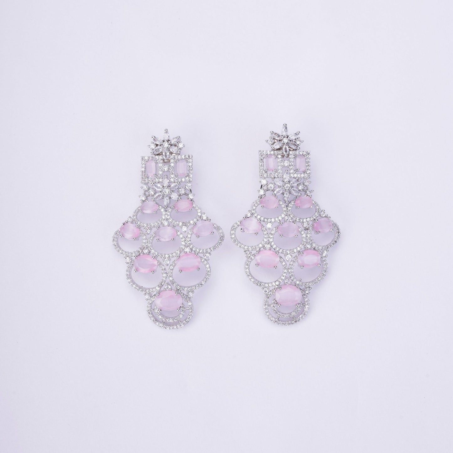 Opal Touch - Bridal Cubic Zirconia Chocker Necklace Set With Tika - Necklace