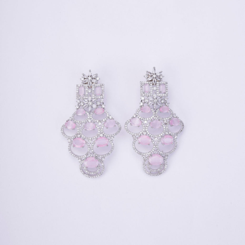 Opal Touch - Bridal Cubic Zirconia Chocker Necklace Set With Tika - Necklace