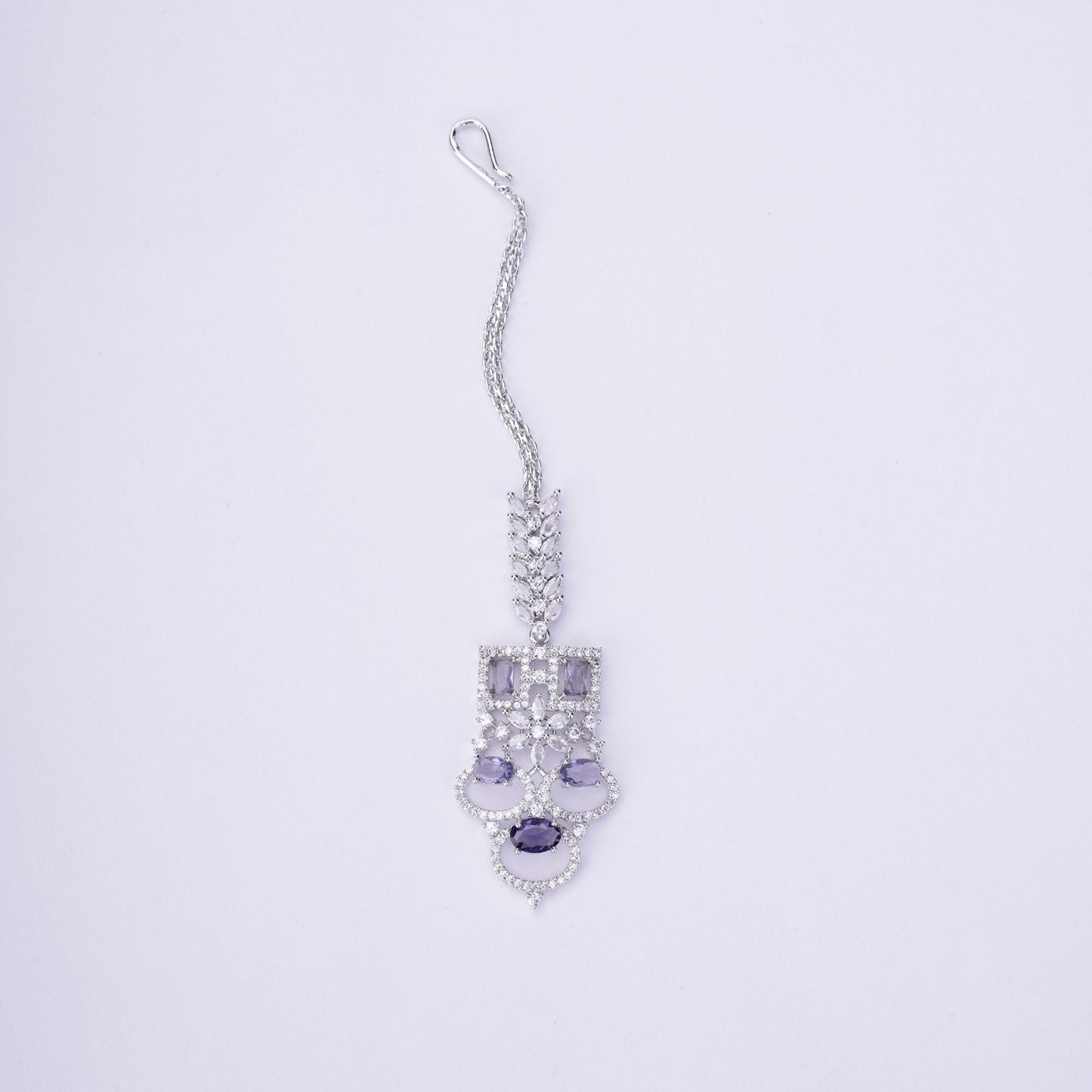 Opal Touch - Bridal Cubic Zirconia Chocker Necklace Set With Tika - Necklace