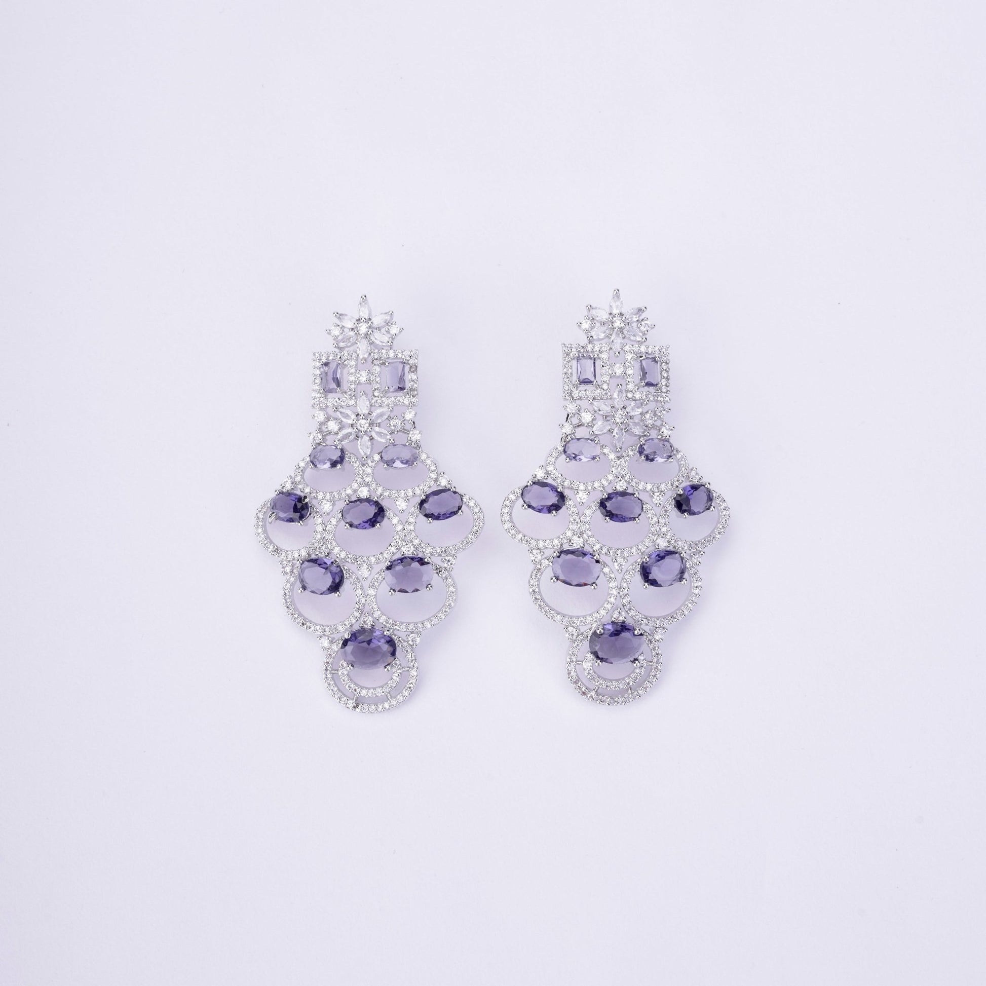 Opal Touch - Bridal Cubic Zirconia Chocker Necklace Set With Tika - Necklace