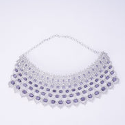 Opal Touch - Bridal Cubic Zirconia Chocker Necklace Set With Tika - Necklace
