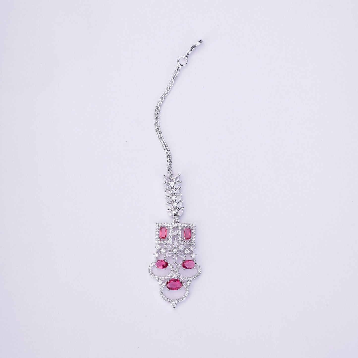 Opal Touch - Bridal Cubic Zirconia Chocker Necklace Set With Tika - Necklace