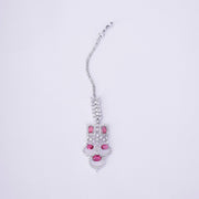 Opal Touch - Bridal Cubic Zirconia Chocker Necklace Set With Tika - Necklace