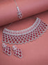 Opal Touch - Bridal Cubic Zirconia Chocker Necklace Set With Tika - Necklace