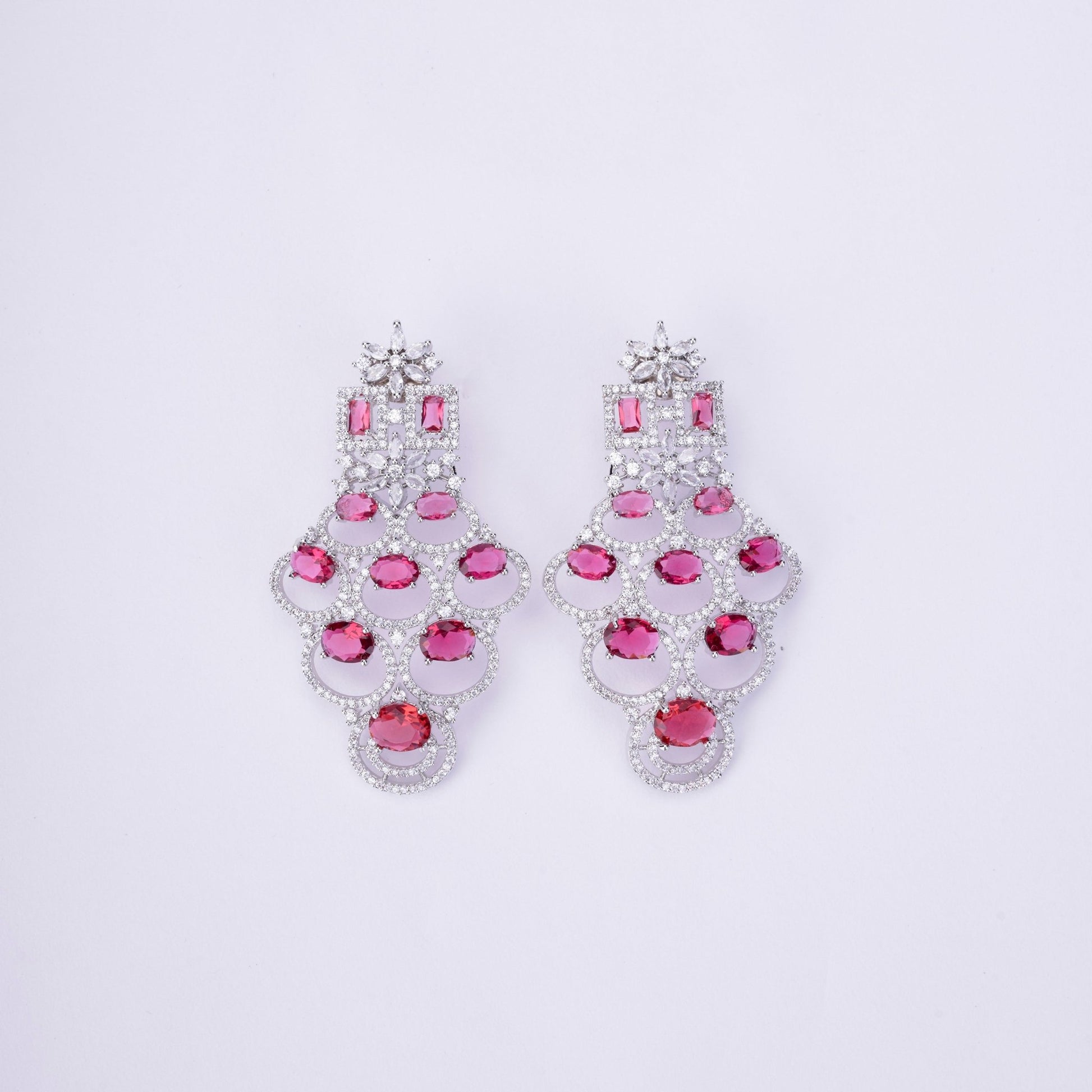 Opal Touch - Bridal Cubic Zirconia Chocker Necklace Set With Tika - Necklace