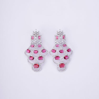 Opal Touch - Bridal Cubic Zirconia Chocker Necklace Set With Tika - Necklace