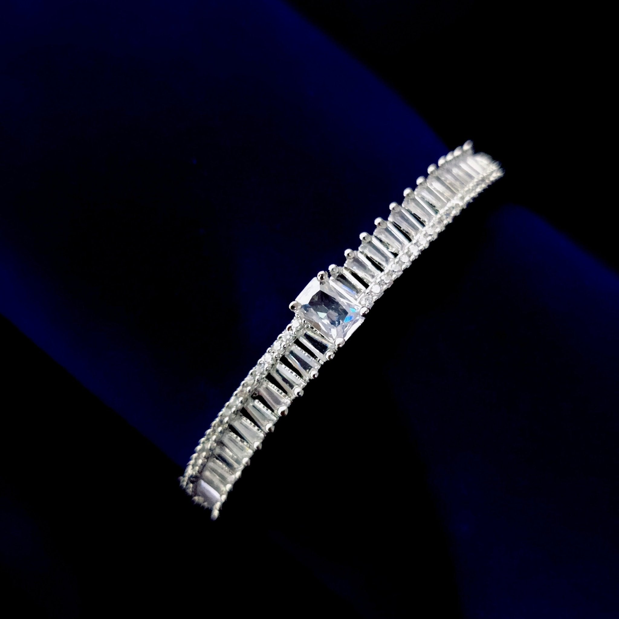 Opal Touch - Captivating White Rhodium Bracelet - Bracelets