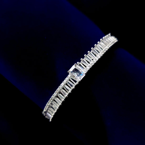 Opal Touch - Captivating White Rhodium Bracelet - Bracelets