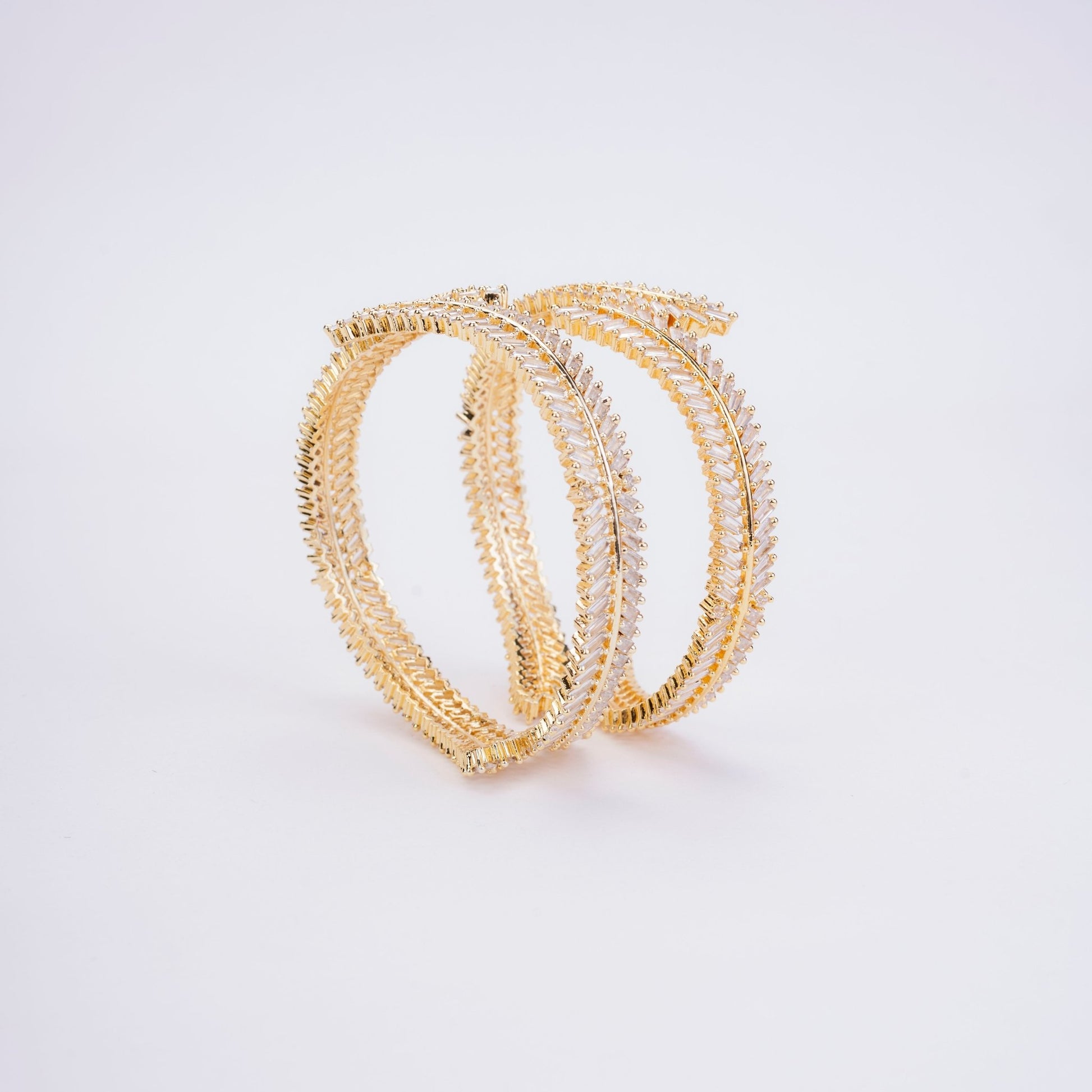 Cascading Twilight Whispers Gold Bangles (Pack of 2) - Opal Touch