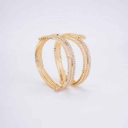 Cascading Twilight Whispers Gold Bangles (Pack of 2) - Opal Touch