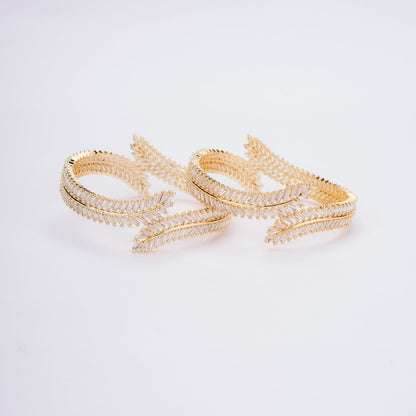 Cascading Twilight Whispers Gold Bangles (Pack of 2) - Opal Touch