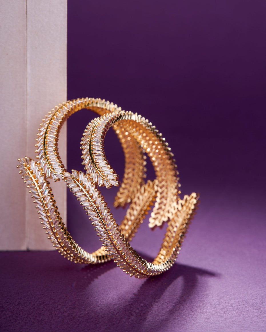 Opal Touch - Cascading Twilight Whispers Gold Bangles (Pack of 2) - Bangles