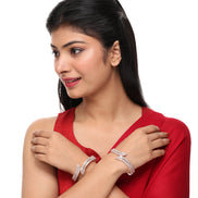 Cascading Twilight Whispers Rose Gold Bangles (Pack of 2) - Opal Touch