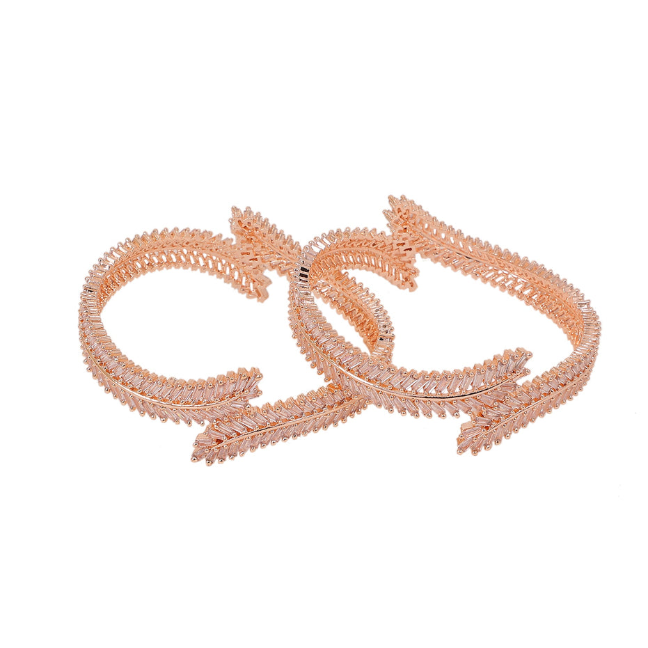 Cascading Twilight Whispers Rose Gold Bangles (Pack of 2) - Opal Touch