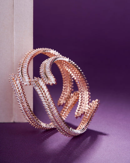 Opal Touch - Cascading Twilight Whispers Rose Gold Bangles (Pack of 2) - Bangles