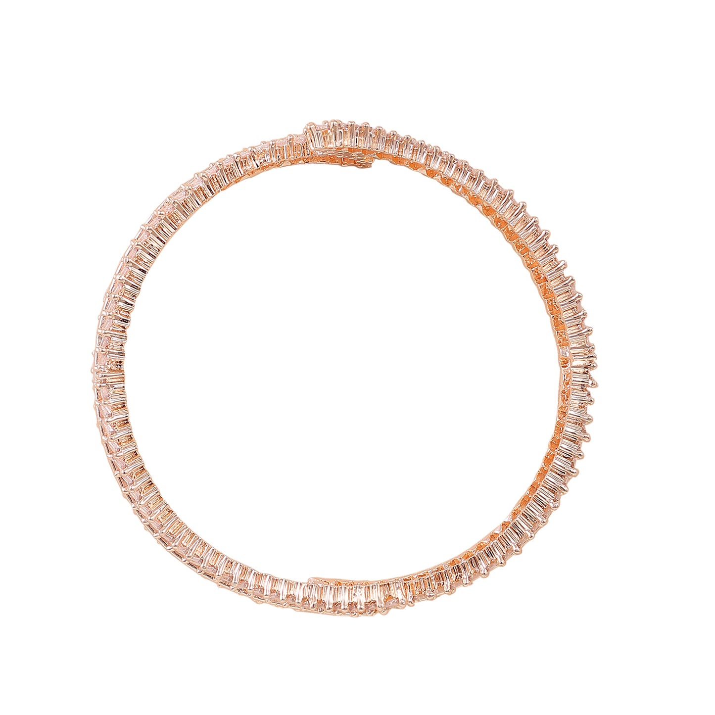 Cascading Twilight Whispers Rose Gold Bangles (Pack of 2) - Opal Touch